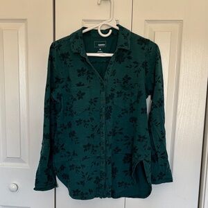 Universal Thread Teal Floral Button-Down Shirt